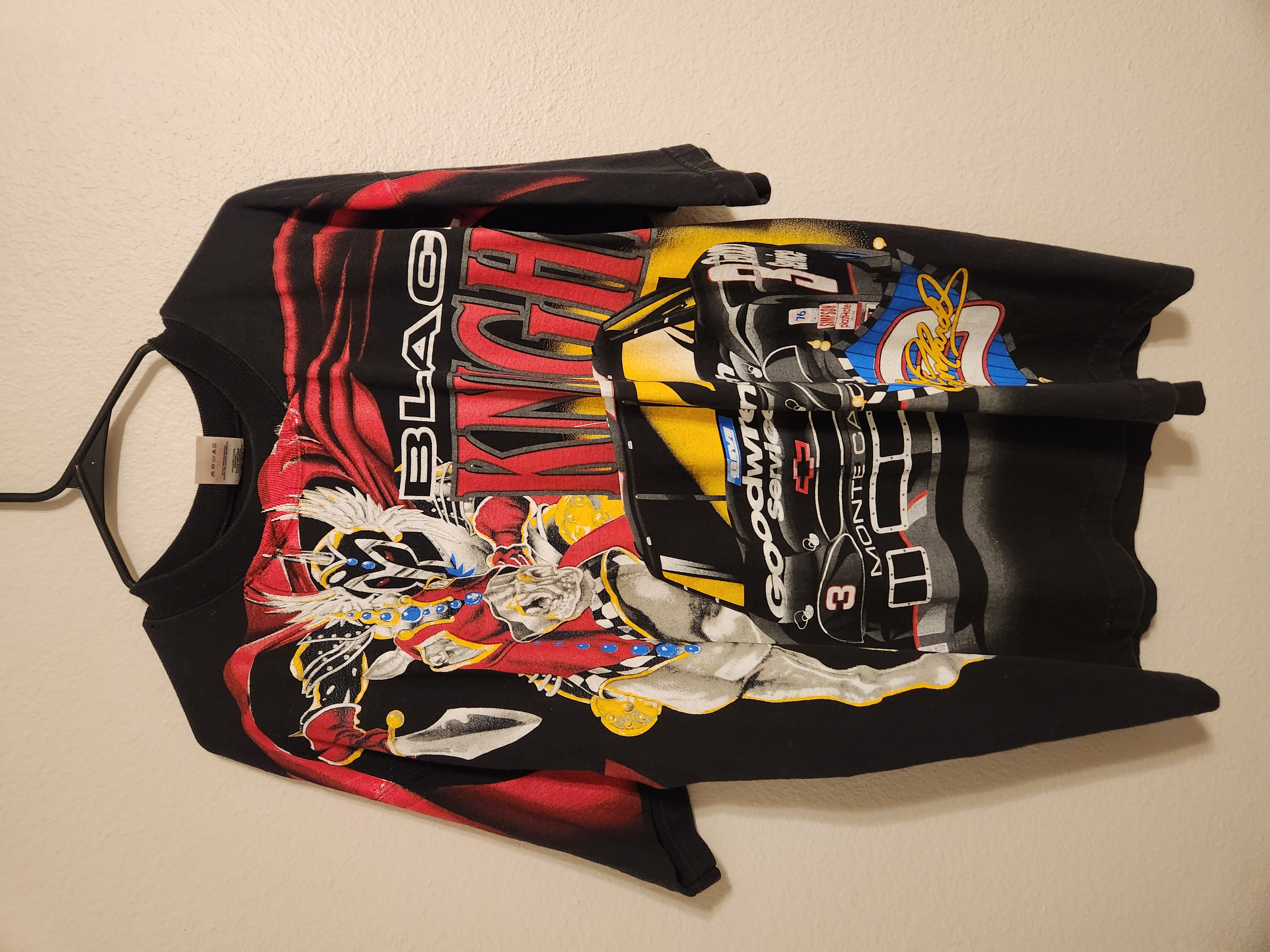 Vintage Dale Earnhardt #3 Black Knight All-Over Print NASCAR T-Shirt Goodwrench